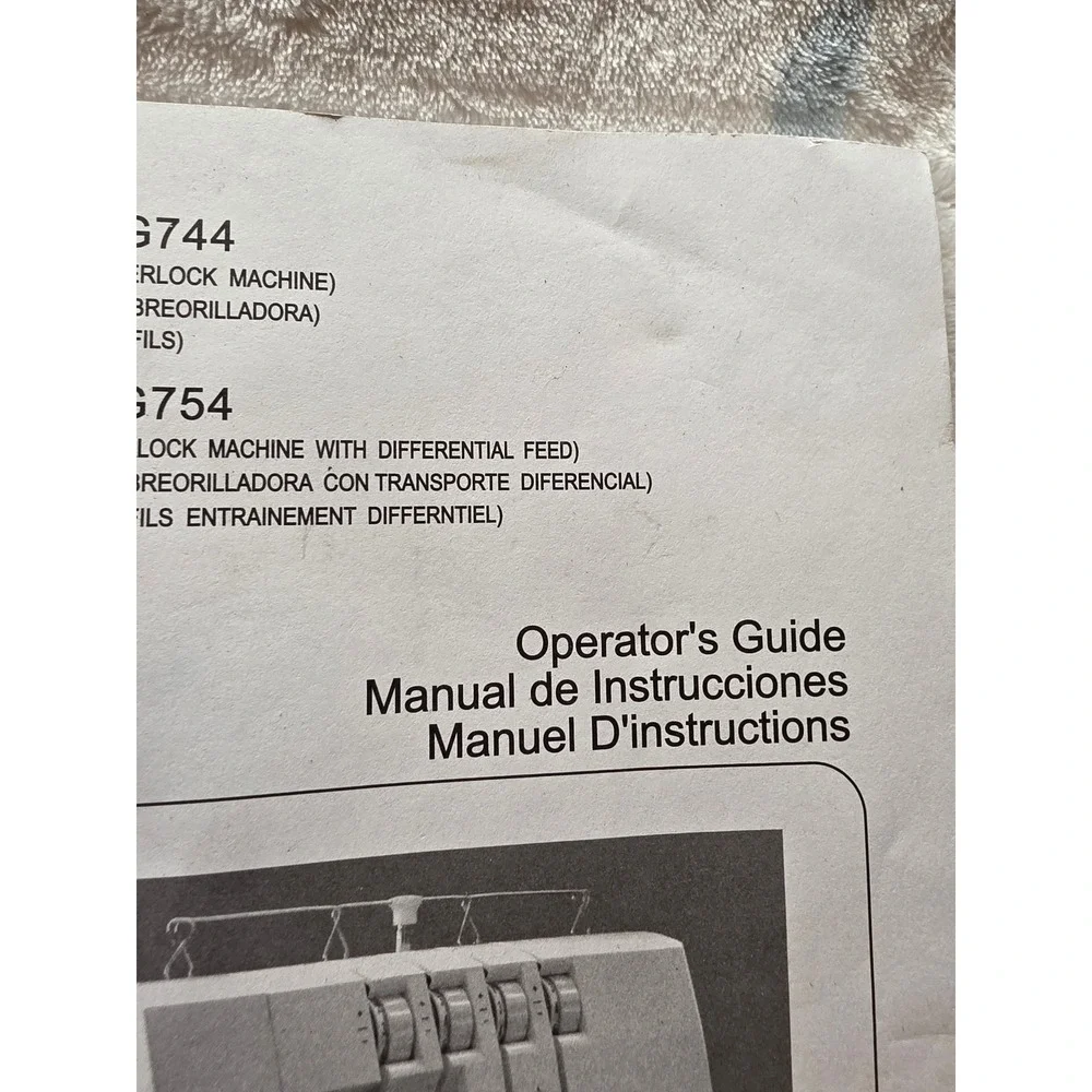 Singer‎ Overlock Manual 14SH744 14CG744 14SH754 14CG754 Operators Guide Serger